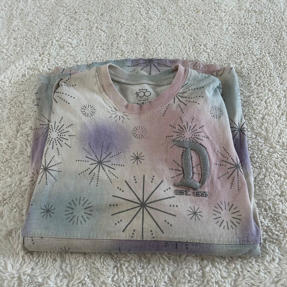Disney Spirit Jersey Mickey Friends 100 Years Disney World Tie Dye Glam Sz L